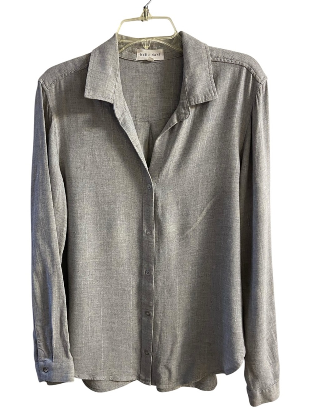 Bella Dahl Gray Long-Sleeve Button-Down Shirt Medium